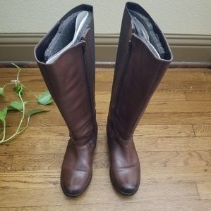 ❤ Clarks wide calf brown boot